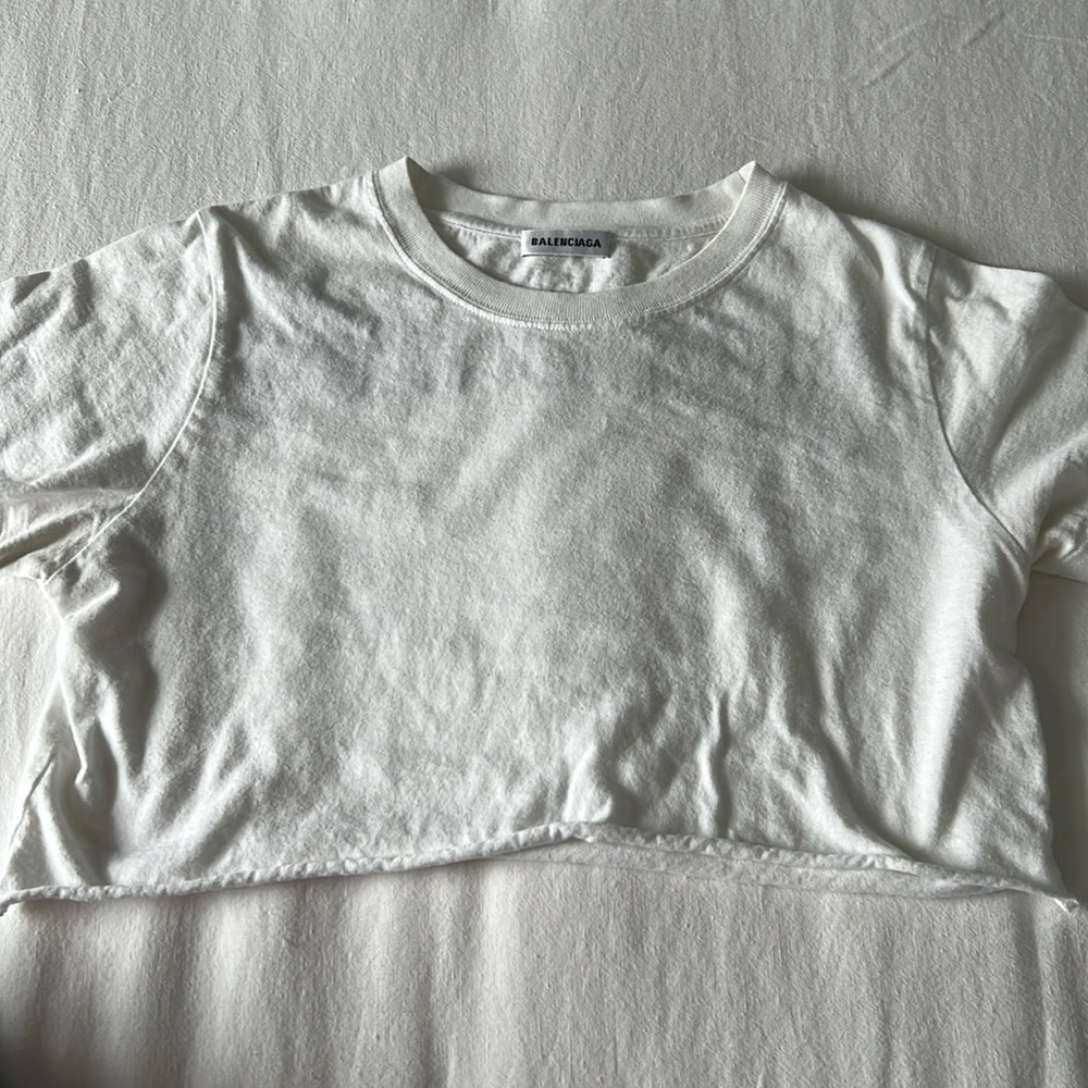 Balenciaga tattoo style crop T-shirt